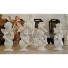 Stone Marble Carving Cherub Sculpture Angel Statue (SY-X0156)
